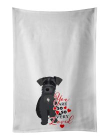 NEW Schnauzer Black #1 so Loved Kitchen Towel Set of 2 White Dish Towels Decorative Bathroom Hand towel for Hand, Face, Hair, Yoga, Tea, Dishclot